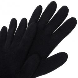 Pre Owned Giorgio Armani Black Cashmere Gloves M