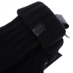 Pre Owned Giorgio Armani Black Cashmere Gloves M