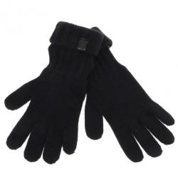 Pre Owned Giorgio Armani Black Knit Gloves Size S