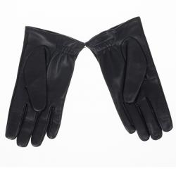 Pre Owned Giorgio Armani Black Leather Gloves