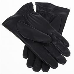 Pre Owned Giorgio Armani Black Leather Gloves