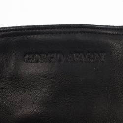 Pre Owned Giorgio Armani Black Leather Gloves