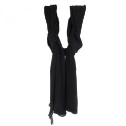 Pre Owned Giorgio Armani Black Silk Scarf