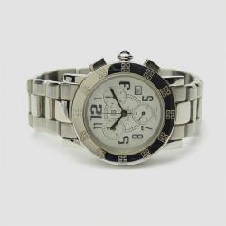 Pre Owned Givenchy White Stainless Steel Chronograph Saqqhara Mens Wristwatch 40 MM