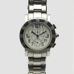 Pre Owned Givenchy White Stainless Steel Chronograph Saqqhara Mens Wristwatch 40 MM