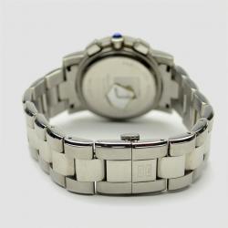 Pre Owned Givenchy White Stainless Steel Chronograph Saqqhara Mens Wristwatch 40 MM
