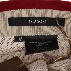 Pre Owned Gucci Red White Striped Cap