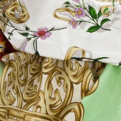 Pre Owned Gucci GG Printed Floral Scarf