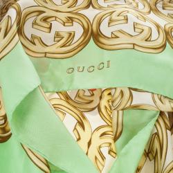 Pre Owned Gucci GG Printed Floral Scarf