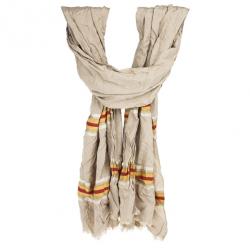 Pre Owned Gucci Cream GG Web Detail Scarf