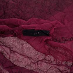 Pre Owned Gucci Magenta GG Scarf