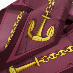 Pre Owned Gucci Pink Anchor Print Neck Scarf