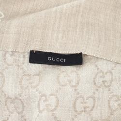 Pre Owned Gucci Beige Guccissima Stole