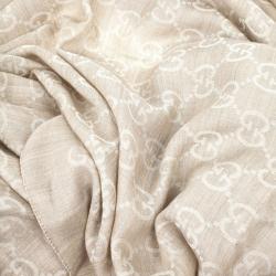Pre Owned Gucci Beige Guccissima Stole