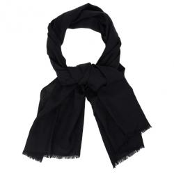 Pre Owned Gucci Guccissima Black Wool &amp; Silk Scarf