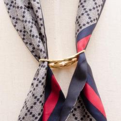 Pre Owned Gucci Scarf With Gold 'GG' Logo