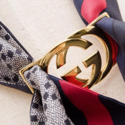 Pre Owned Gucci Scarf With Gold 'GG' Logo