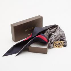 Pre Owned Gucci Scarf With Gold 'GG' Logo