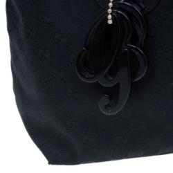 Pre Owned Gucci Black GG Canvas Small Shopper Tote