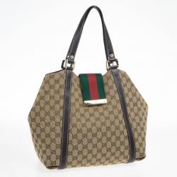 Pre Owned Gucci GG Monogram New Ladies Web Medium Tote