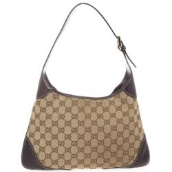 Pre Owned Gucci Beige/Ebony Monogram Small Chainlink Hobo