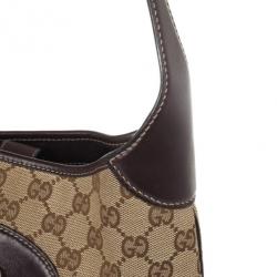 Pre Owned Gucci Beige/Ebony Monogram Small Chainlink Hobo