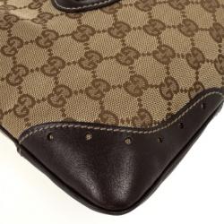 Pre Owned Gucci Beige/Ebony Monogram Small Chainlink Hobo