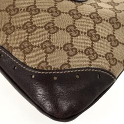 Pre Owned Gucci Beige/Ebony Monogram Small Chainlink Hobo