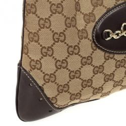 Pre Owned Gucci Beige/Ebony Monogram Small Chainlink Hobo