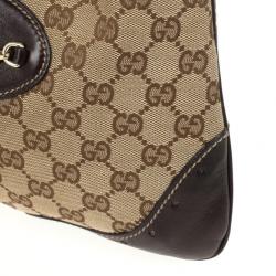 Pre Owned Gucci Beige/Ebony Monogram Small Chainlink Hobo