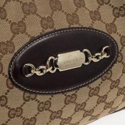 Pre Owned Gucci Beige/Ebony Monogram Small Chainlink Hobo