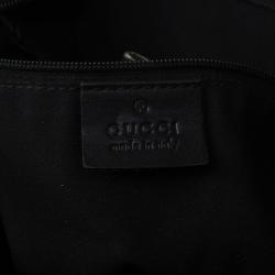 Pre Owned Gucci Black GG Canvas Gold D Ring Hobo Bag