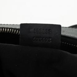 Pre Owned Gucci Black GG Canvas Gold D Ring Hobo Bag