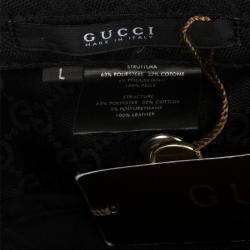 مملوكة مسبقًا Gucci Black Guccissima Cap With Grommets and Horsebit Buckle