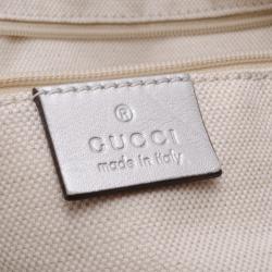 Pre Owned Gucci Silver Guccissima Medium Sukey Tote