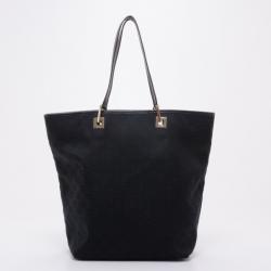 مملوكة مسبقًا Gucci Black Monogram Canvas Bucket Tote Bag