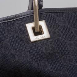 مملوكة مسبقًا Gucci Black Monogram Canvas Bucket Tote Bag