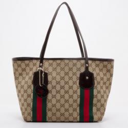Pre Owned Gucci GG Canvas Jolicoeur Small Tote