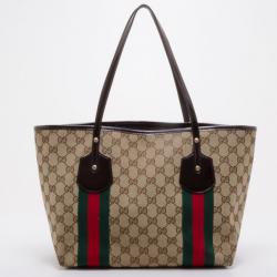 Pre Owned Gucci GG Canvas Jolicoeur Small Tote