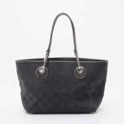 Pre Owned Gucci Black Monogram Eclipse Tote 