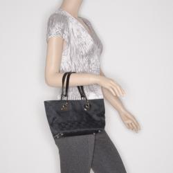 Pre Owned Gucci Black Monogram Eclipse Tote 