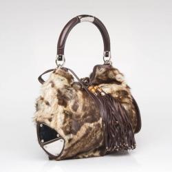 Pre Owned Gucci Large Limited Edition Rabbit Fur Indy