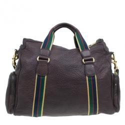 Pre Owned حقيبة سفر غوتشي جلد بني