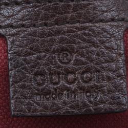 Pre Owned حقيبة سفر غوتشي جلد بني