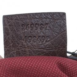 Pre Owned حقيبة سفر غوتشي جلد بني