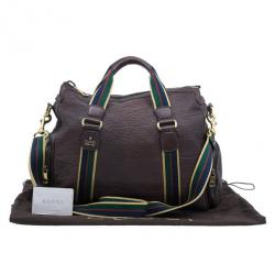 Pre Owned حقيبة سفر غوتشي جلد بني