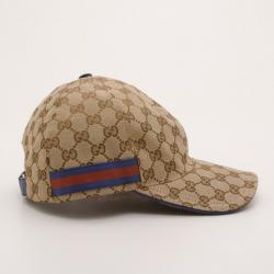 Pre Owned Gucci Brown Monogram GG Baseball Cap