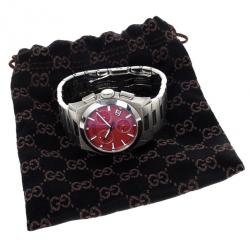 Gucci Red Stainless Steel Pantheon Men's Watch 36MM