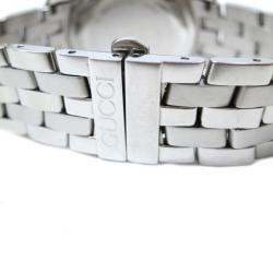 Gucci Wristwatch SS Black Silver Mens 5500M 
