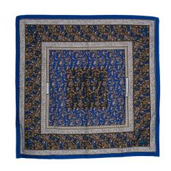 Pre Owned Hermes Blue Chasse En Inde Square Scarf